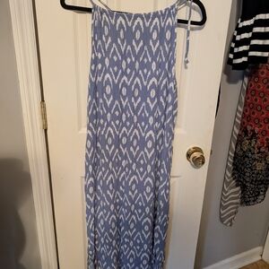 Mud Pie Blue and White Ikat Maxi Dress